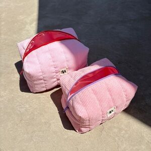 Pink Corduroy Cosmetic Bag